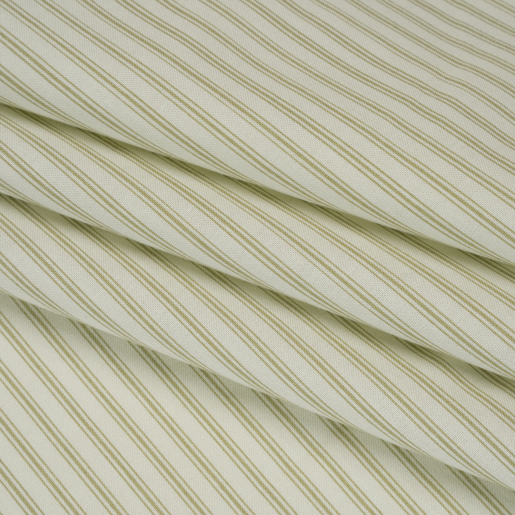 Printed Quilting Cotton by Ghazal Razavi for FIGO Studio - Pistachio Stripes - Nest Collection - Folded
