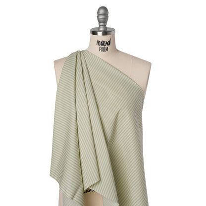 Printed Quilting Cotton by Ghazal Razavi for FIGO Studio - Pistachio Stripes - Nest Collection
