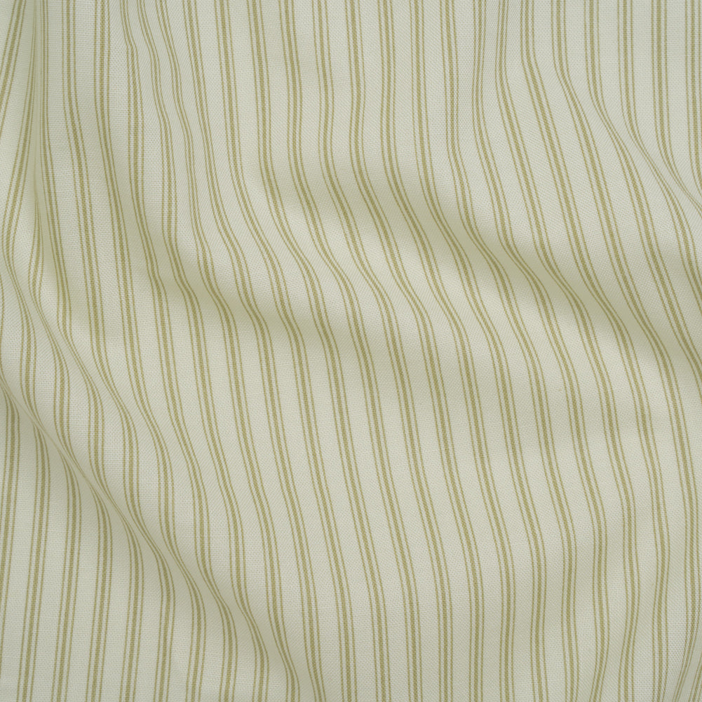 Printed Quilting Cotton by Ghazal Razavi for FIGO Studio - Pistachio Stripes - Nest Collection
