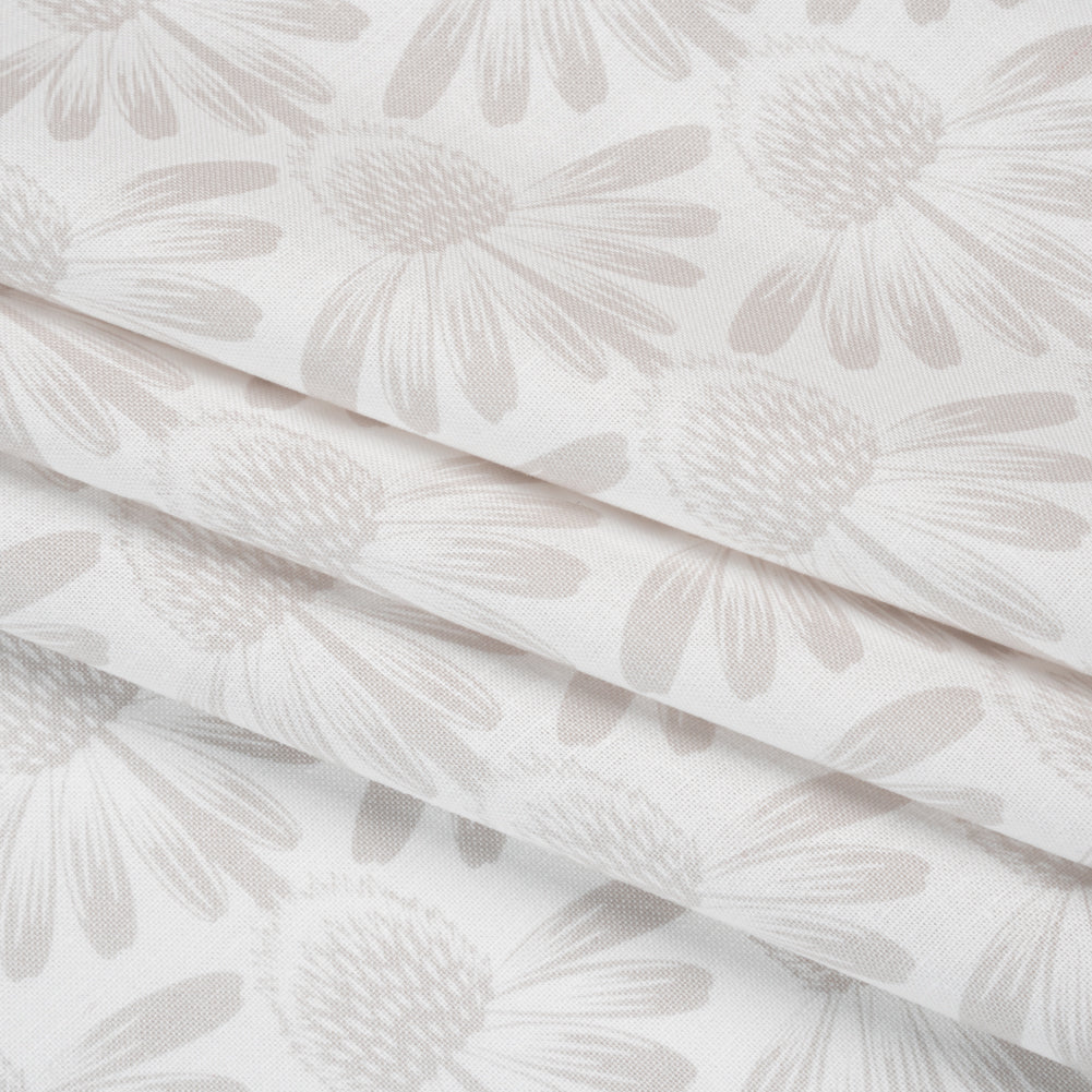Printed Quilting Cotton by Anna Maria Textiles for Northcott - Oat Coneflower Floral - Indelible Soft Collection - Folded