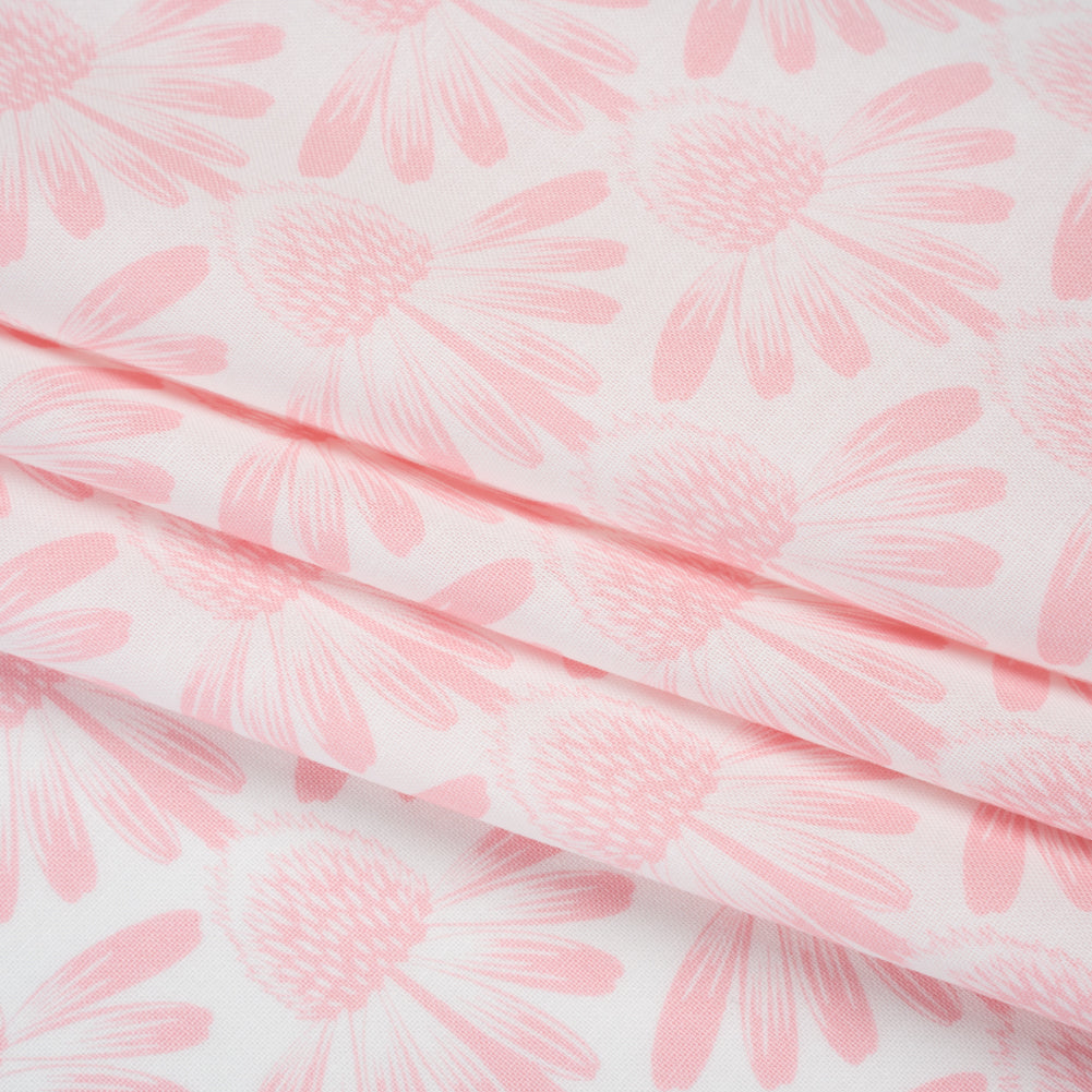 Printed Quilting Cotton by Anna Maria Textiles for Northcott - Blush Coneflower Floral - Indelible Soft Collection - Folded