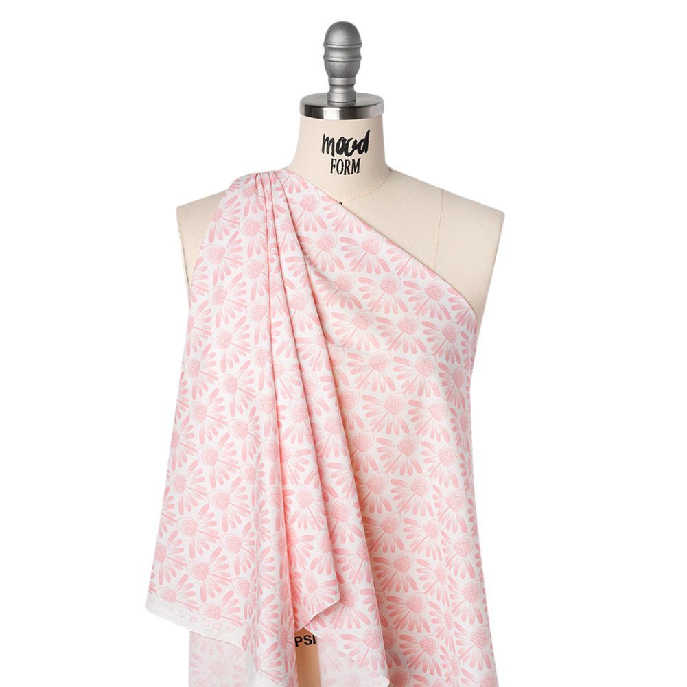 Printed Quilting Cotton by Anna Maria Textiles for Northcott - Blush Coneflower Floral - Indelible Soft Collection - Drape