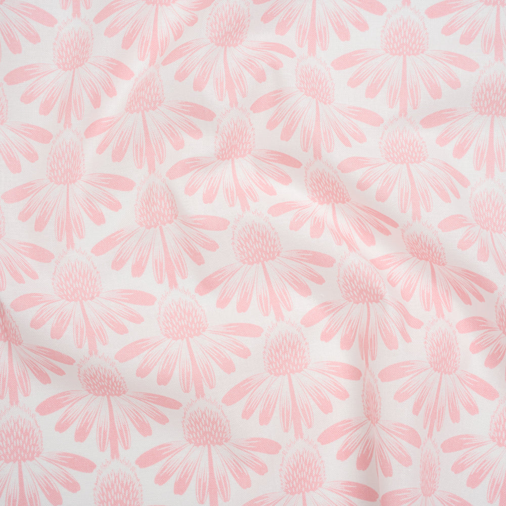 Printed Quilting Cotton by Anna Maria Textiles for Northcott - Blush Coneflower Floral - Indelible Soft Collection