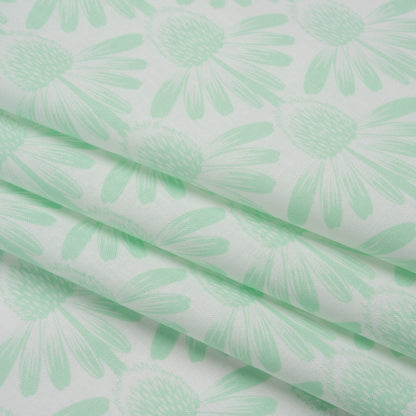 Printed Quilting Cotton by Anna Maria Textiles for Northcott - Mint Coneflower Floral - Indelible Soft Collection