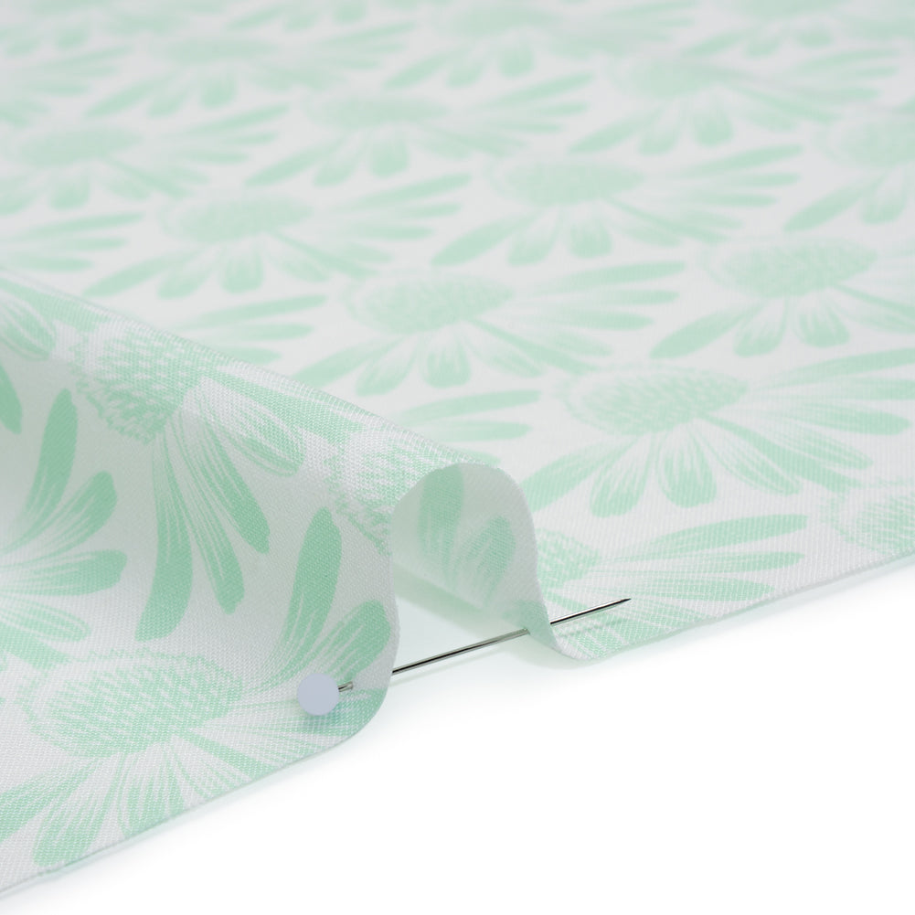 Printed Quilting Cotton by Anna Maria Textiles for Northcott - Mint Coneflower Floral - Indelible Soft Collection - Detail