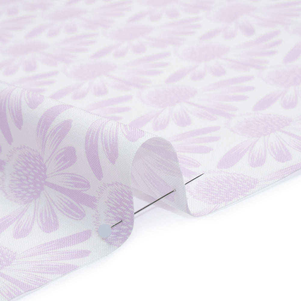Printed Quilting Cotton by Anna Maria Textiles for Northcott - Lilac Coneflower Floral - Indelible Soft Collection - Detail