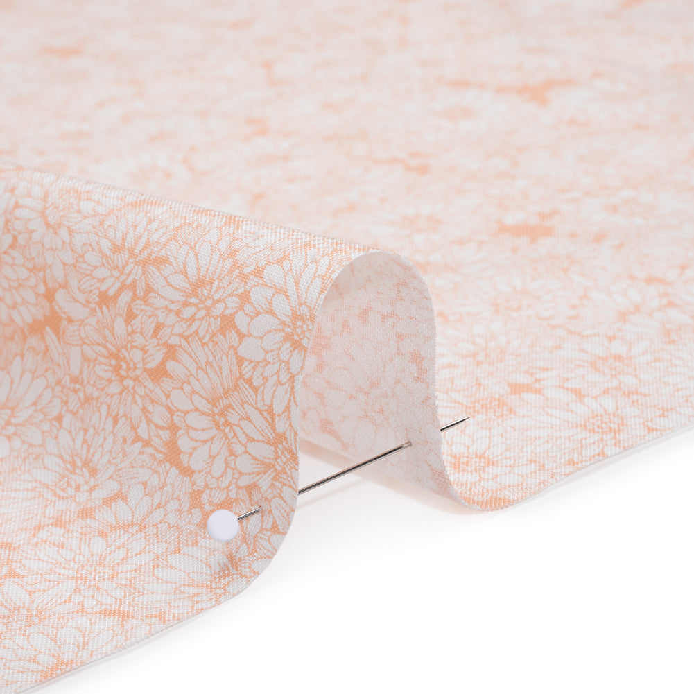 Printed Quilting Cotton by Anna Maria Textiles for Northcott - Creamsicle Mums Floral - Indelible Soft Collection - Detail