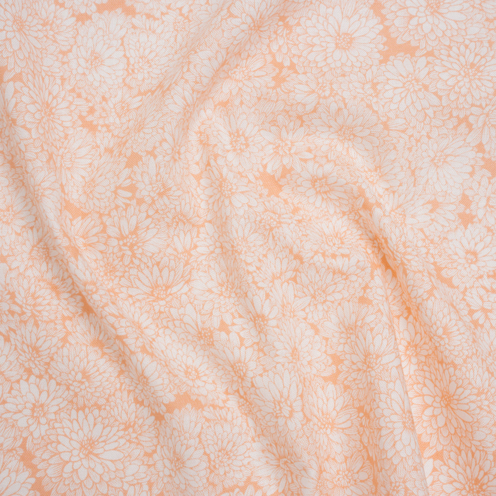 Printed Quilting Cotton by Anna Maria Textiles for Northcott - Creamsicle Mums Floral - Indelible Soft Collection