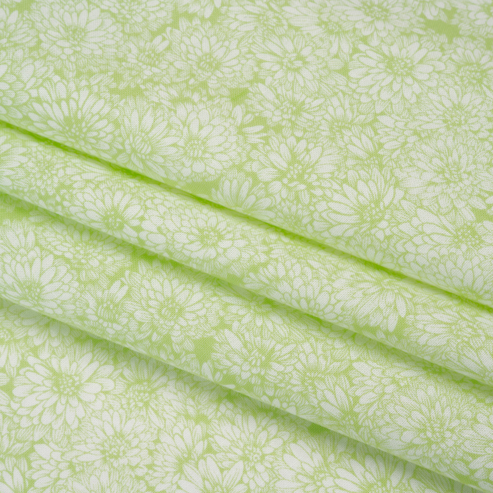 Printed Quilting Cotton by Anna Maria Textiles for Northcott - Spring Mums Floral - Indelible Soft Collection - Folded