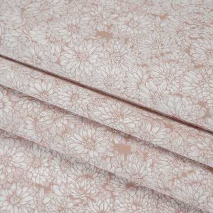Printed Quilting Cotton by Anna Maria Textiles for Northcott - Beige Mums Floral - Indelible Soft Collection