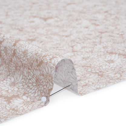 Printed Quilting Cotton by Anna Maria Textiles for Northcott - Beige Mums Floral - Indelible Soft Collection