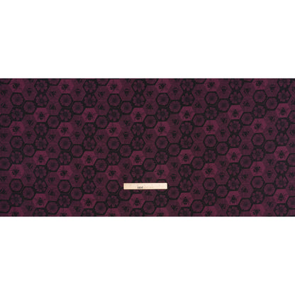Printed Quilting Cotton by Anna Maria Textiles for Northcott - Mulberry Busy Bees and Floral Honeycomb - Indelible Ink Collection