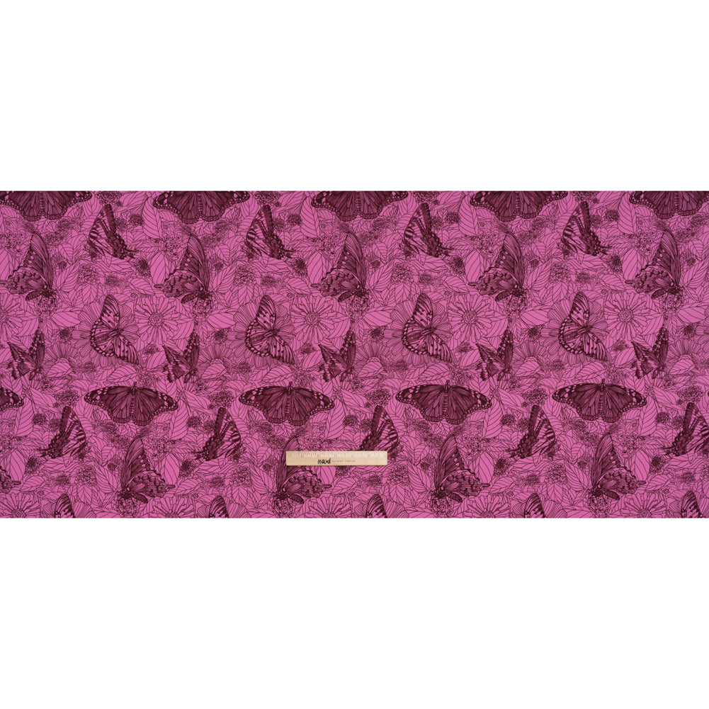 Printed Quilting Cotton by Anna Maria Textiles for Northcott - Candy Winging It Butterflies and Flowers - Indelible Ink Collection - Full