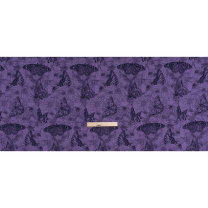 Printed Quilting Cotton by Anna Maria Textiles for Northcott - Blueberry Winging It Butterflies and Flowers - Indelible Ink Collection