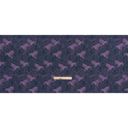 Printed Quilting Cotton by Anna Maria Textiles for Northcott - Navy Hummingbirds and Coneflowers - Indelible Ink Collection
