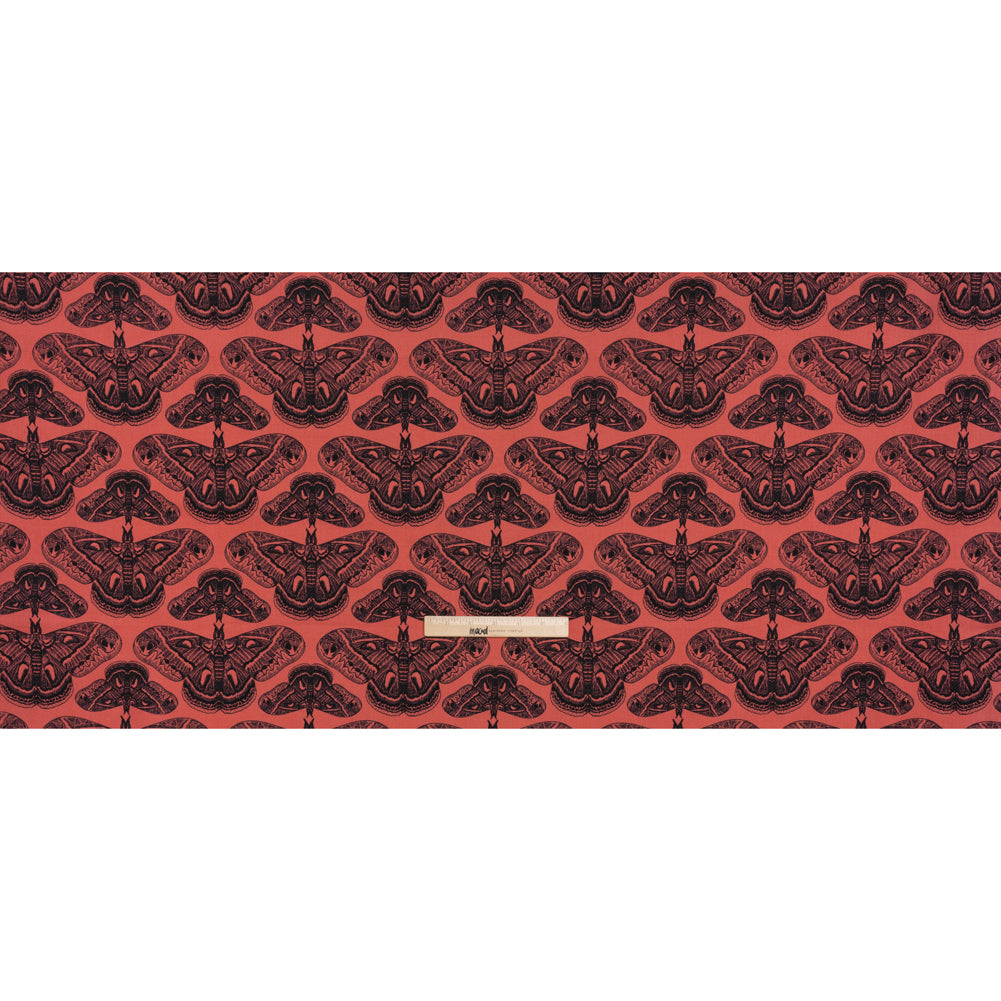 Printed Quilting Cotton by Anna Maria Textiles for Northcott - Guava Cecropia Moths - Indelible Ink Collection - Full