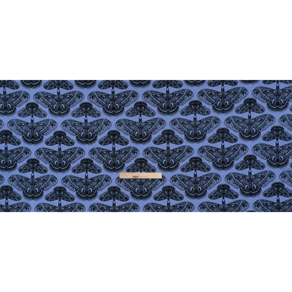 Printed Quilting Cotton by Anna Maria Textiles for Northcott - Cerulean Cecropia Moths - Indelible Ink Collection
