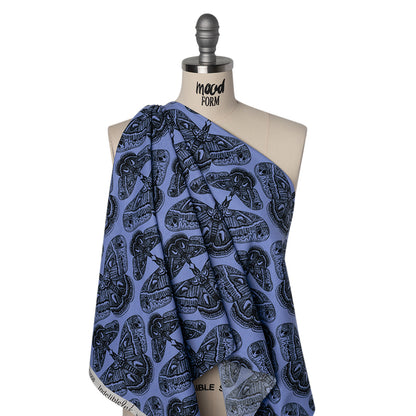 Printed Quilting Cotton by Anna Maria Textiles for Northcott - Cerulean Cecropia Moths - Indelible Ink Collection