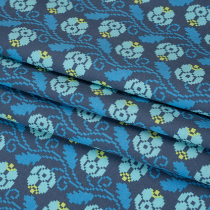 Printed Quilting Cotton by Anna Maria Textiles for Northcott - Dusk Curled Vine Floral - Heiress Collection