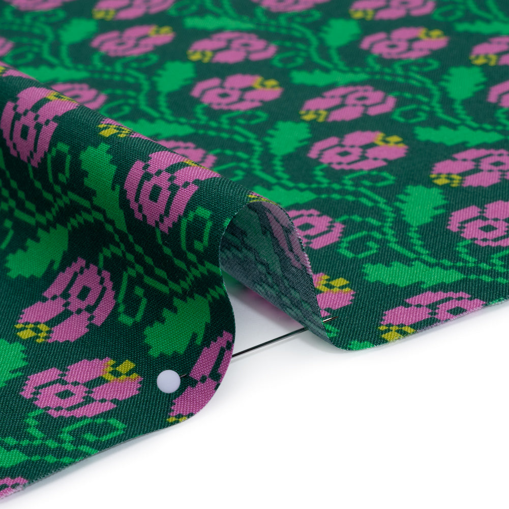 Printed Quilting Cotton by Anna Maria Textiles for Northcott - Darling Curled Vine Floral - Heiress Collection - Detail