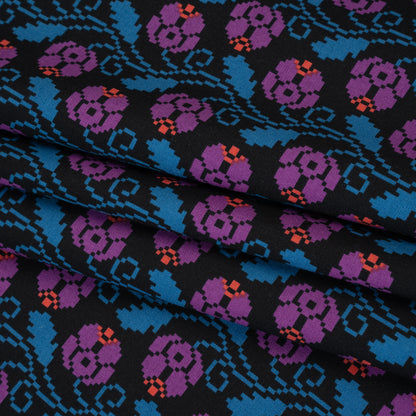 Printed Quilting Cotton by Anna Maria Textiles for Northcott - Mystery Curled Vine Floral - Heiress Collection