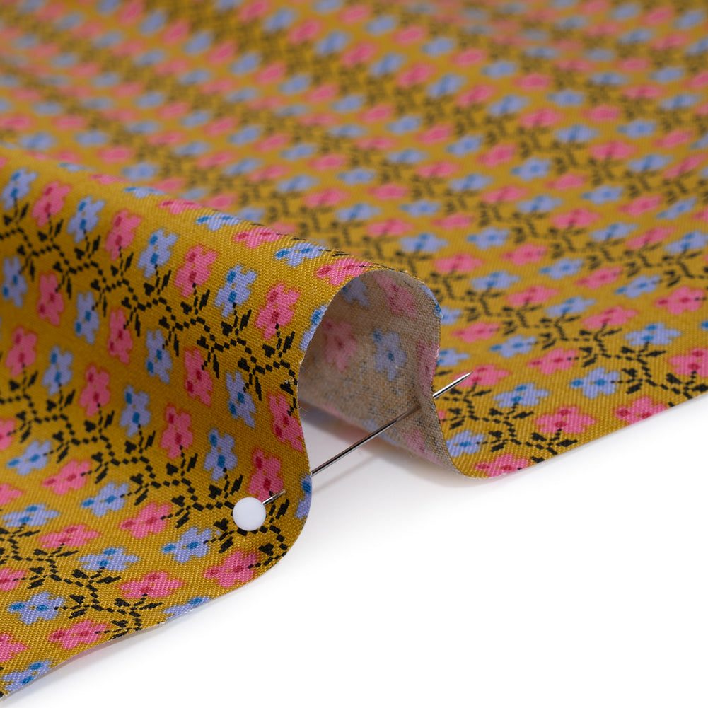 Printed Quilting Cotton by Anna Maria Textiles for Northcott - Butterscotch Offshoot Floral - Heiress Collection - Detail