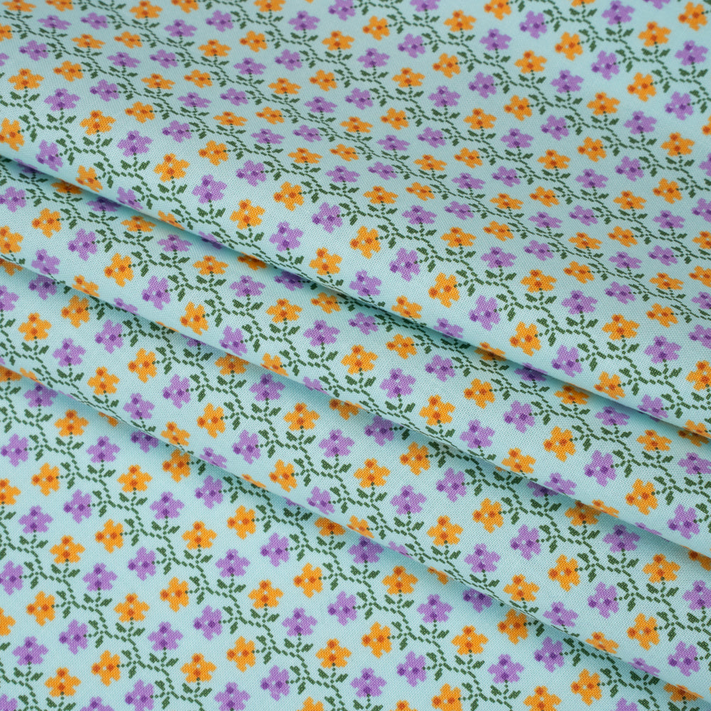 Printed Quilting Cotton by Anna Maria Textiles for Northcott - Spring Offshoot Floral - Heiress Collection - Folded