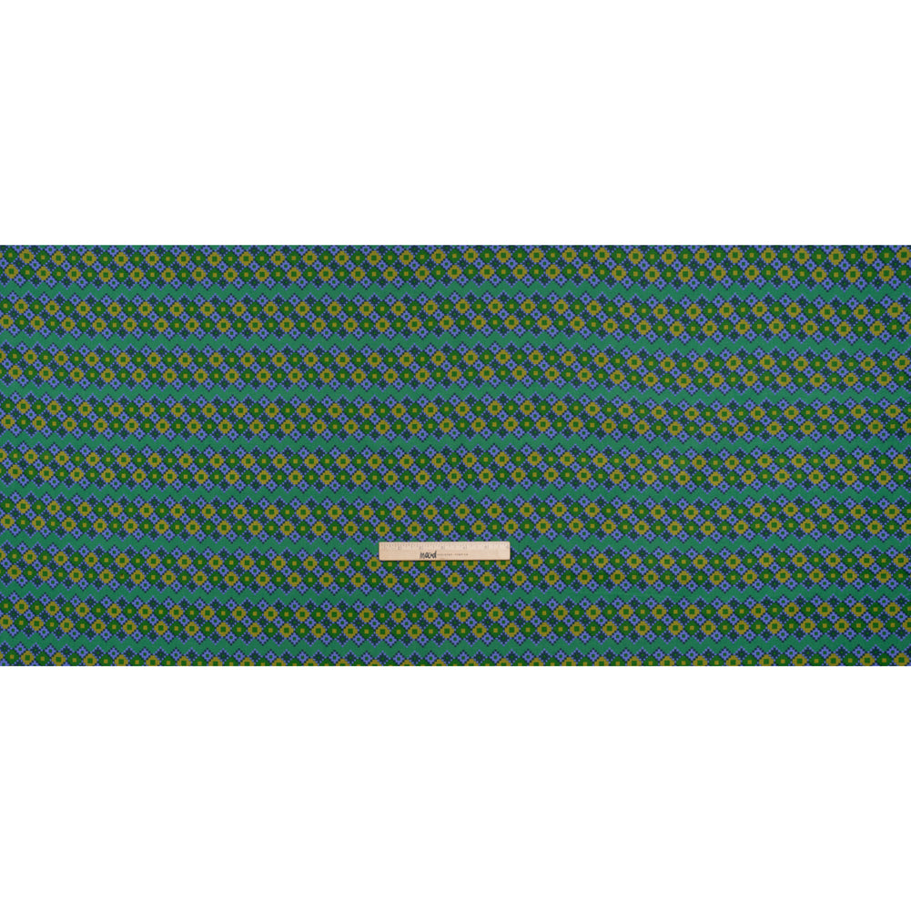 Printed Quilting Cotton by Anna Maria Textiles for Northcott - Sea Interwoven Geometric Stripes - Heiress Collection - Full