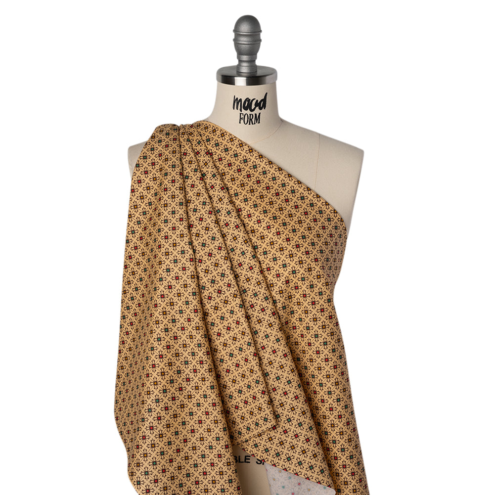 Printed Quilting Cotton by Anna Maria Textiles for Northcott - Palace Jeweled Floral Grid - Heiress Collection - Drape