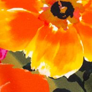 Painting of a close up of a flower with a yellow center