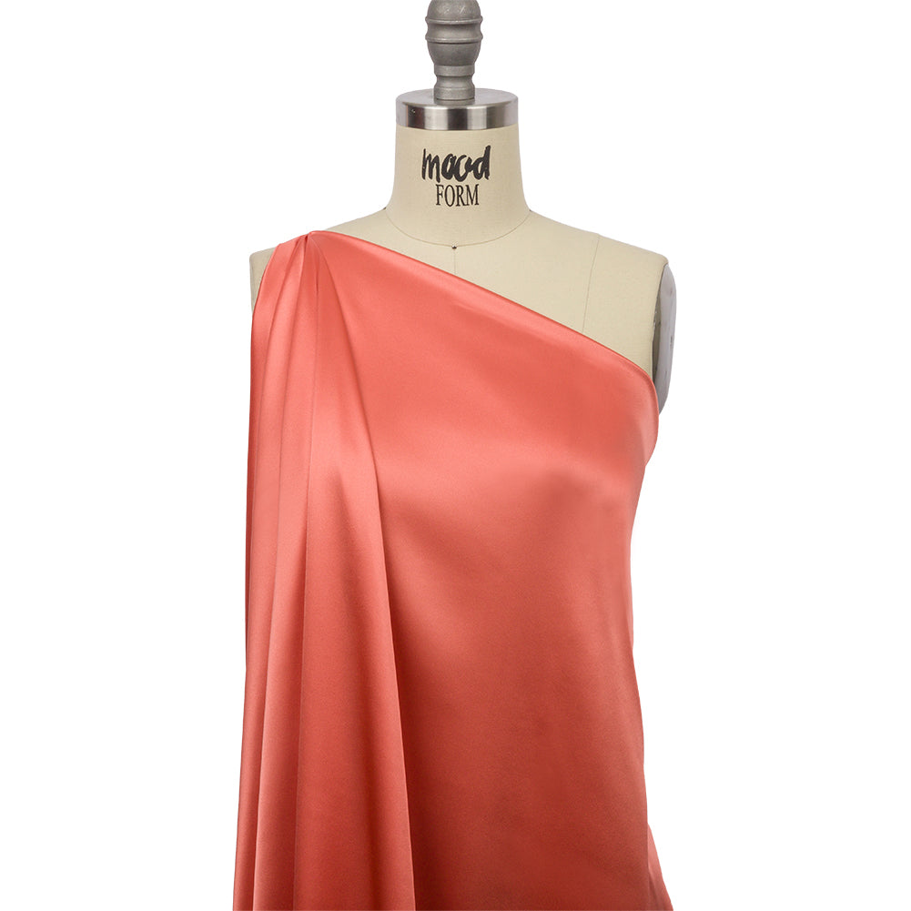 Silk Charmeuse 44" - Coral - Premium Collection - Drape