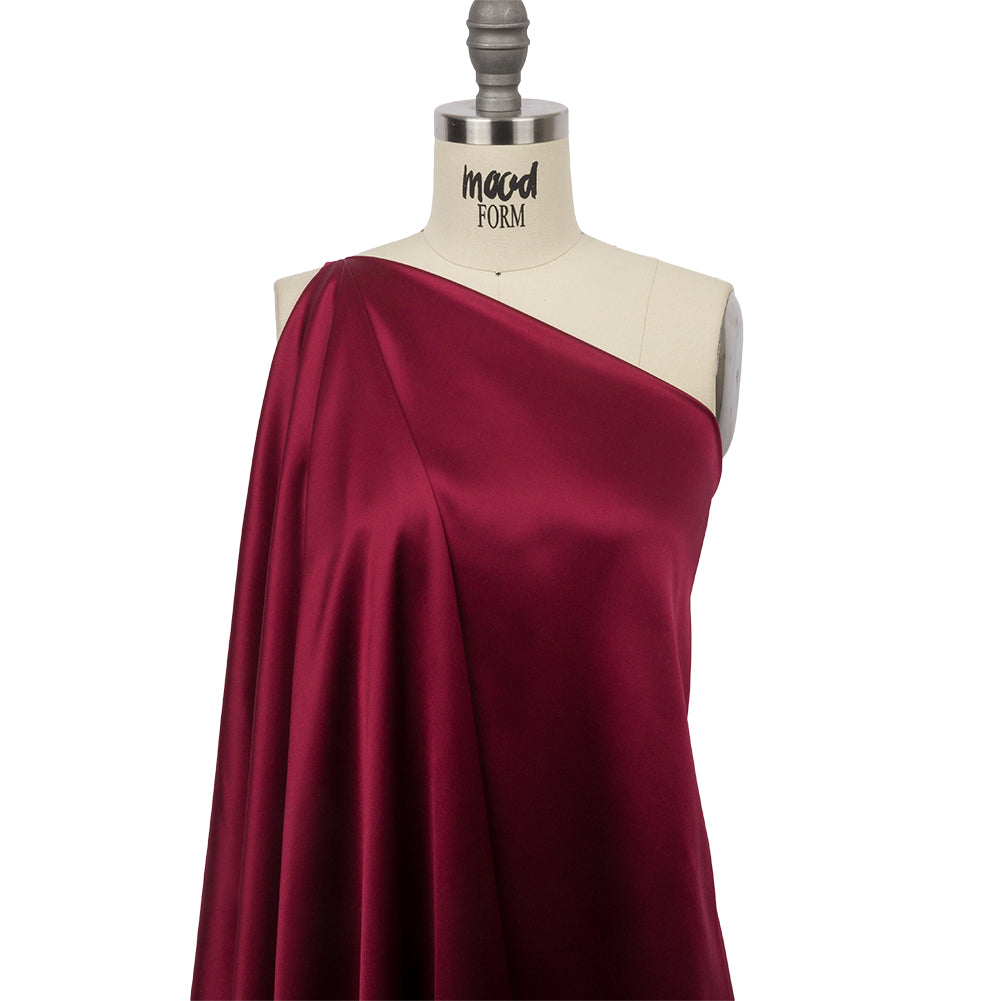 Silk Charmeuse 44" - Wine - Premium Collection - Drape