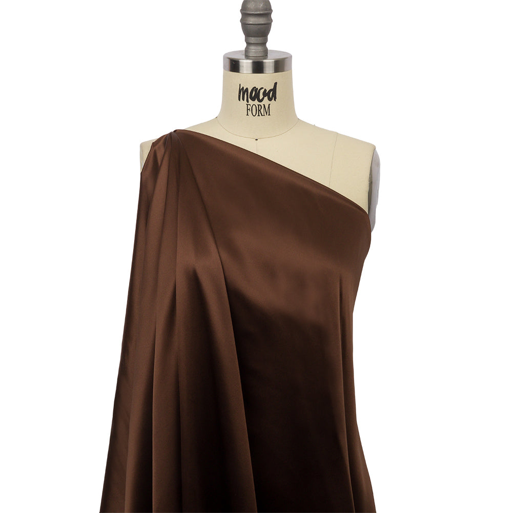 Silk Charmeuse 44" - Chocolate - Premium Collection - Drape