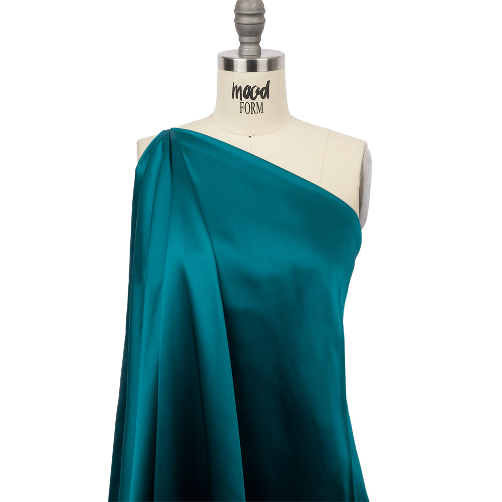 Silk Charmeuse 44" - Deep Teal - Premium Collection - Drape