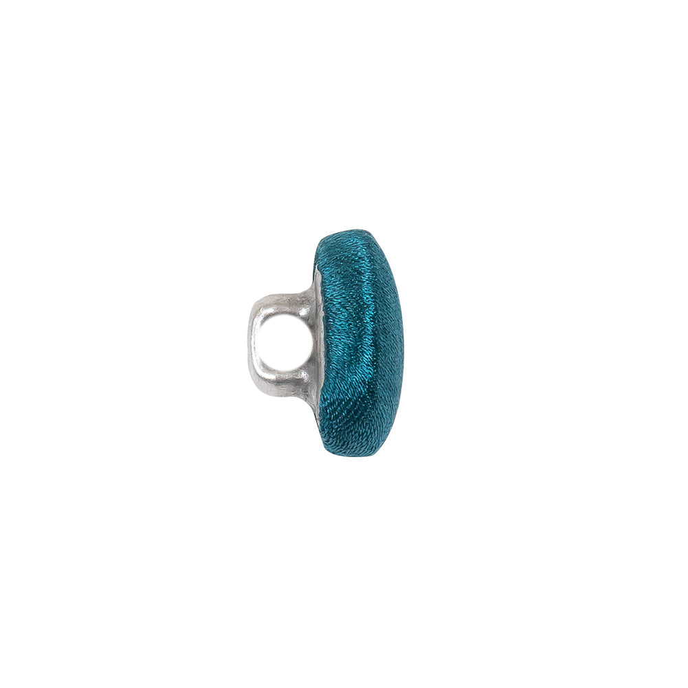 Mood Exclusive Deep Teal Silk Covered Button - 20L/12.5mm - Folded