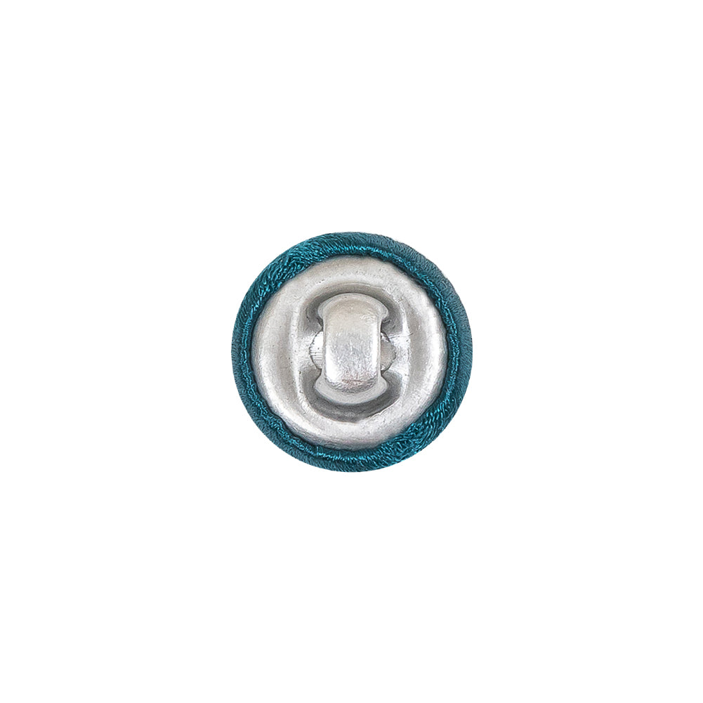 Mood Exclusive Deep Teal Silk Covered Button - 20L/12.5mm - Detail