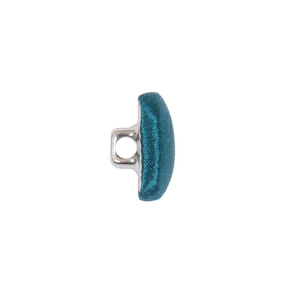 Mood Exclusive Deep Teal Silk Covered Button - 24L/15mm - Folded
