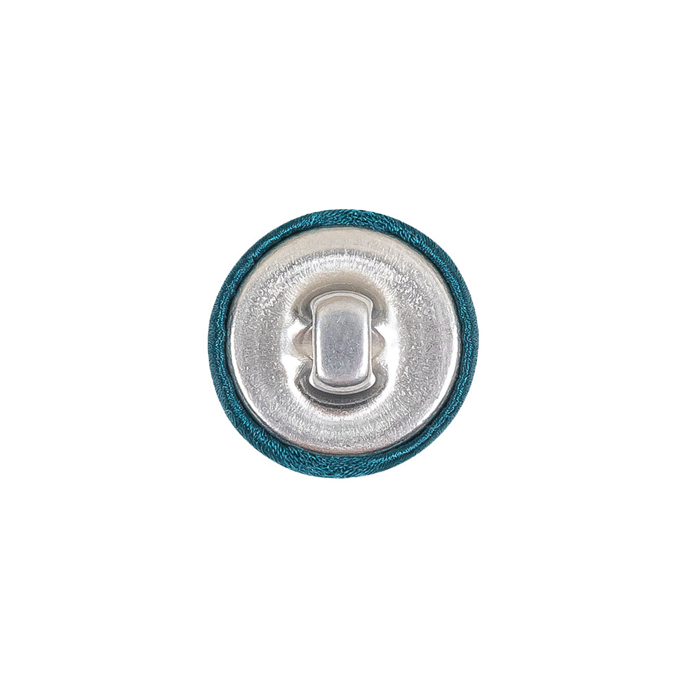 Mood Exclusive Deep Teal Silk Covered Button - 24L/15mm - Detail