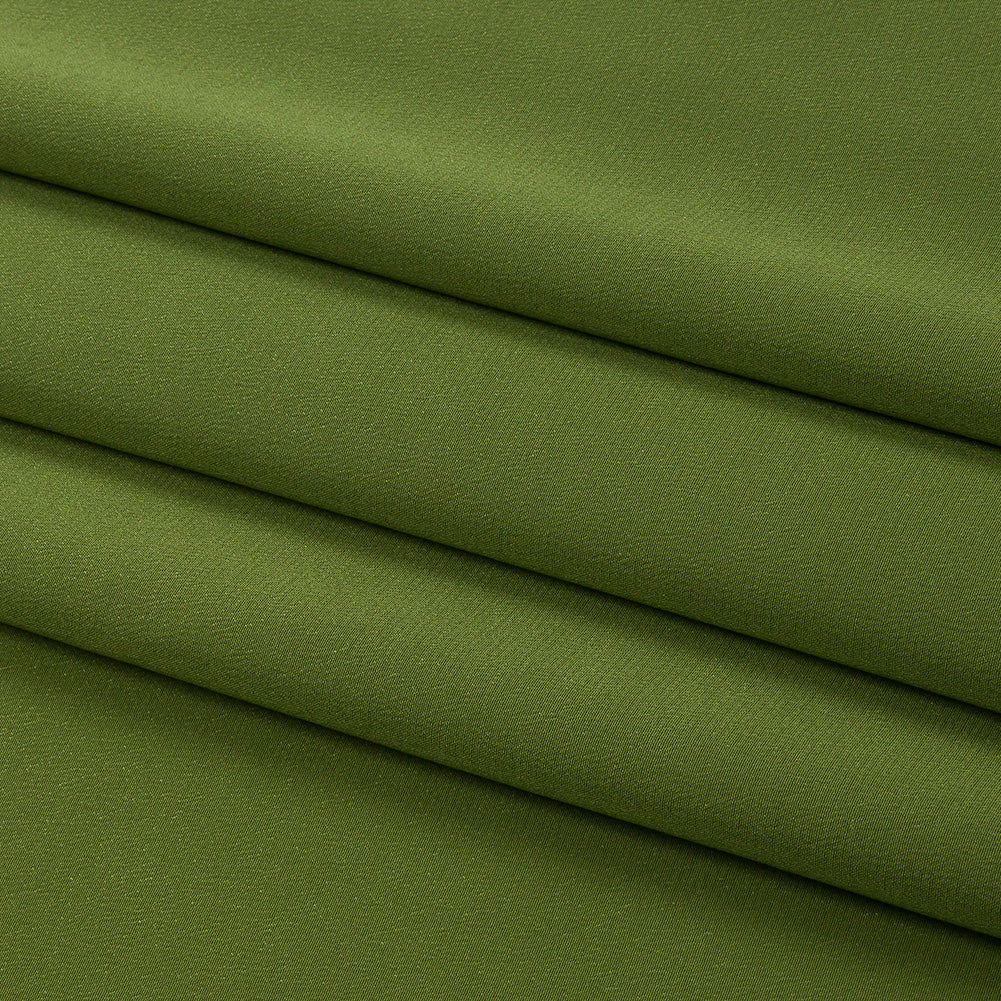 Silk Crepe de Chine - Pesto Green - Premium Collection - Folded