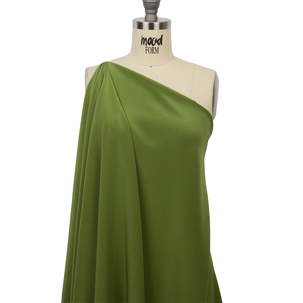 Silk Crepe de Chine - Pesto Green - Premium Collection - Drape