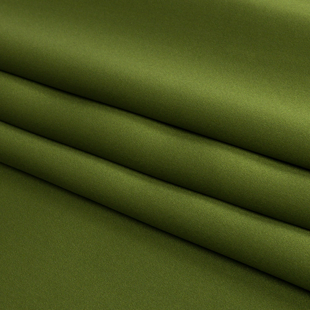Stretch Silk Charmeuse - Pesto Green - Premium Collection - Folded