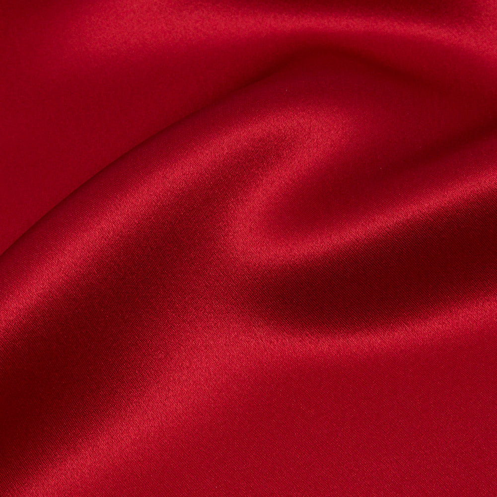 Stretch Silk Charmeuse - Tango Red - Premium Collection - Detail