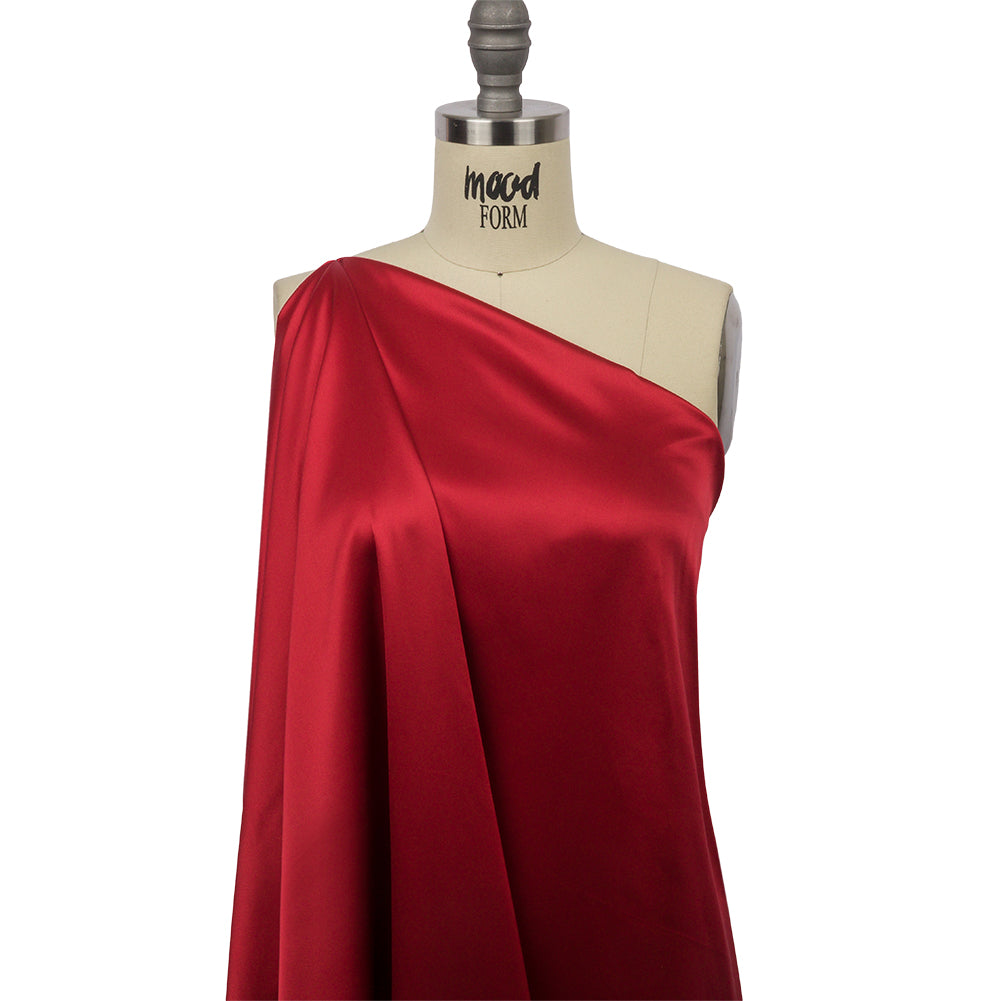 Stretch Silk Charmeuse - Tango Red - Premium Collection - Drape