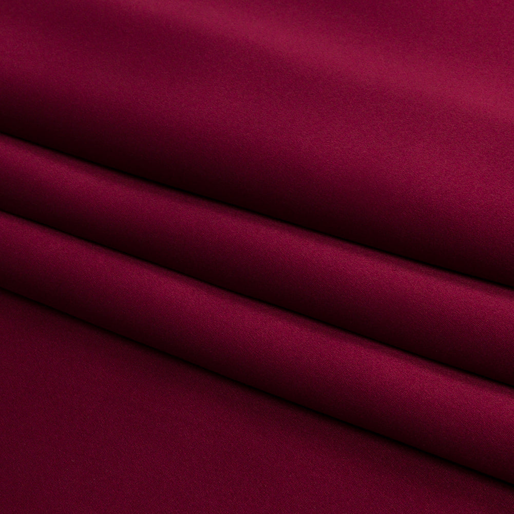 Stretch Silk Charmeuse - Maroon - Premium Collection - Folded