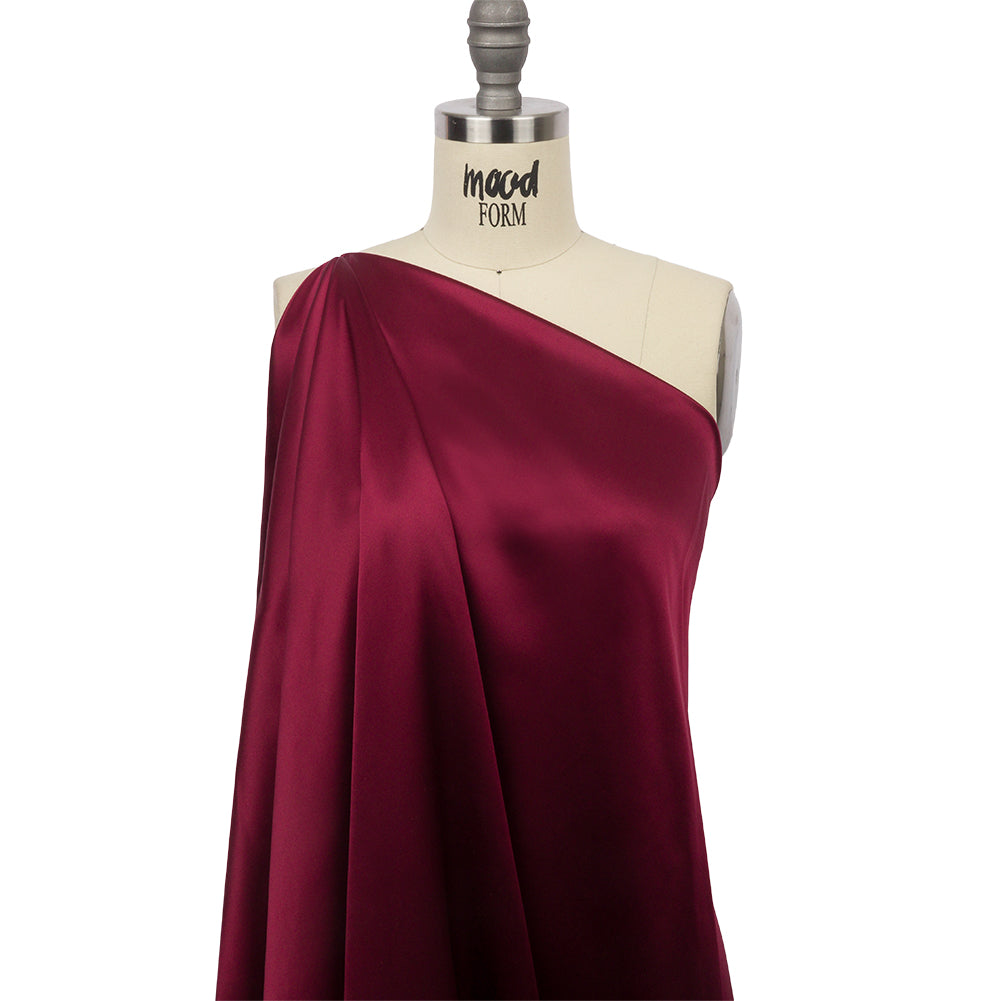 Stretch Silk Charmeuse - Maroon - Premium Collection - Drape