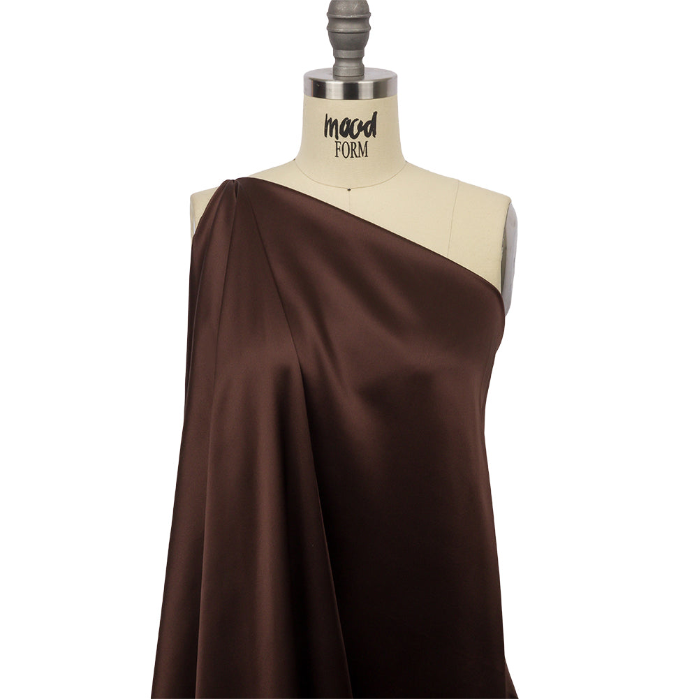 Stretch Silk Charmeuse - Dark Brown - Premium Collection - Drape