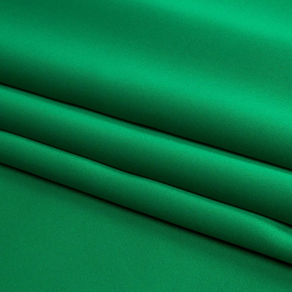 Stretch Silk Charmeuse - Kelly Green - Premium Collection - Folded