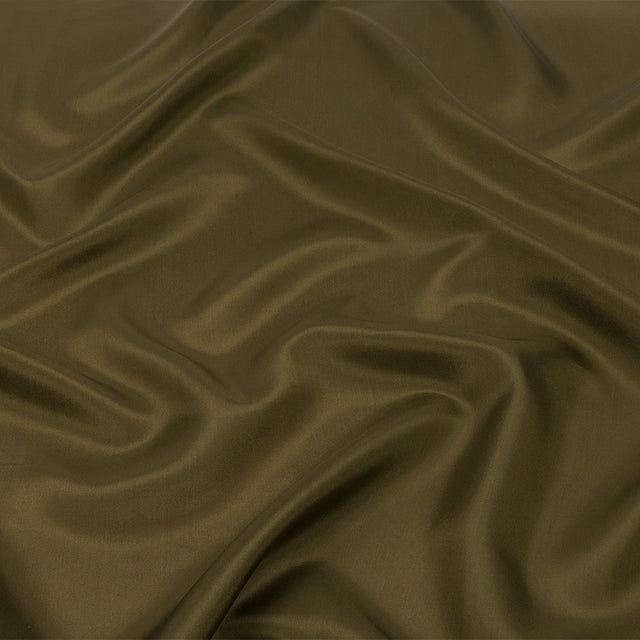 China Silk/Silk Habotai - Olive Green - Premium Collection