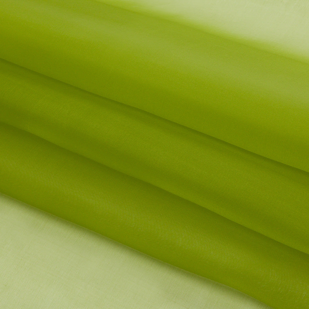 Silk Organza 44" - Peridot Green - Premium Collection - Folded