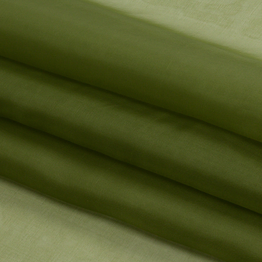 Silk Organza 44" - Pesto Green - Premium Collection - Folded